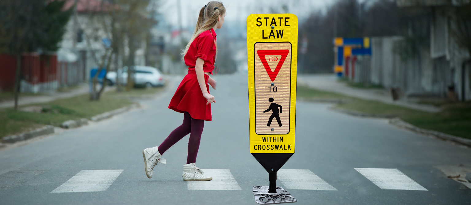 US Reflector Crosswalk signs and posts
